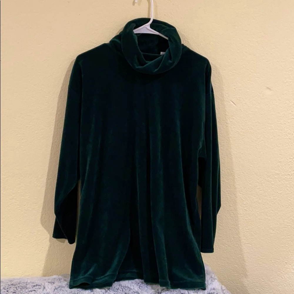 Velvet Green High Neck Tunic